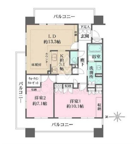 代々木山手パークハウス　1101号室　間取り