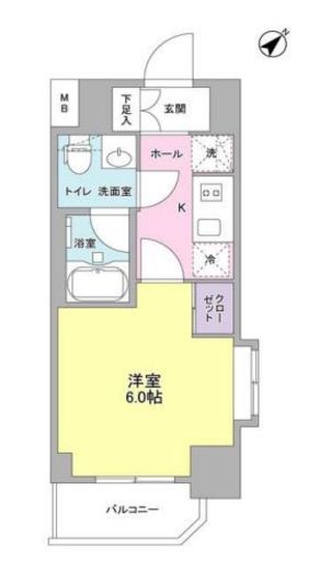 プラース千代田富士見　807号室　間取り