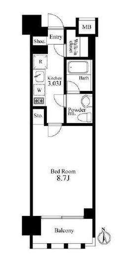 プライマル新宿若松町　308号室　間取り