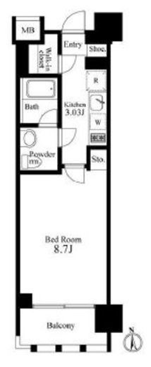 プライマル新宿若松町　505号室　間取り