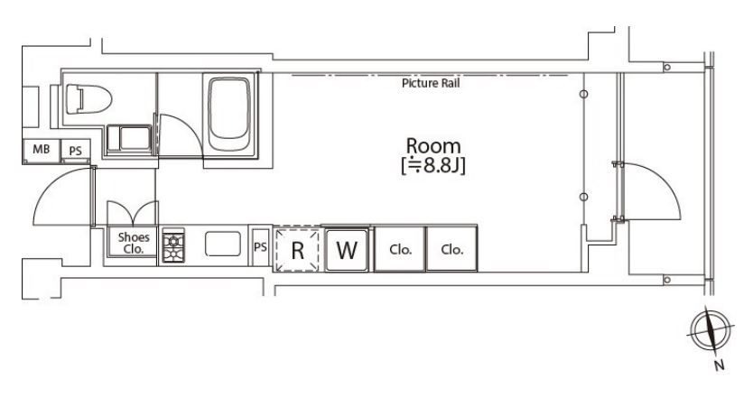 カスタリア市ヶ谷　304号室　間取り