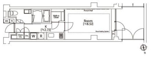 カスタリア市ヶ谷　101号室　間取り