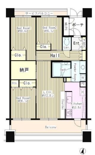 グランドテラス新宿　805号室　間取り