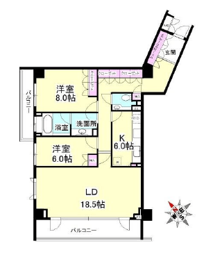 パークハウス広尾　3F1号室　間取り