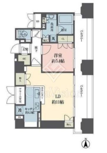 ルネ新宿御苑タワー　1504号室　間取り