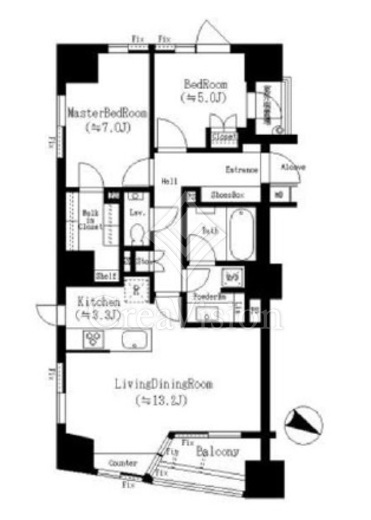 ピアース白金台　1201号室　間取り
