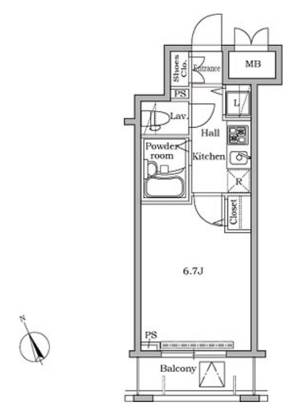 レジディア広尾Ⅱ　302号室　間取り