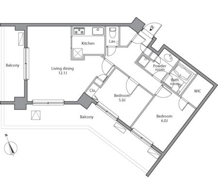 レジディア祐天寺　313号室　間取り