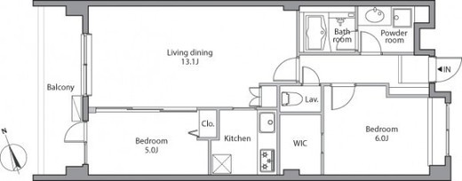 レジディア祐天寺　513号室　間取り
