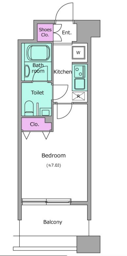 レジディア島津山　807号室　間取り