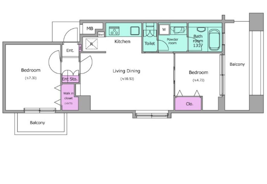 レジディア島津山　903号室　間取り