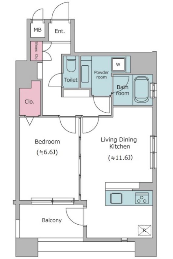 レジディア島津山　1302号室　間取り
