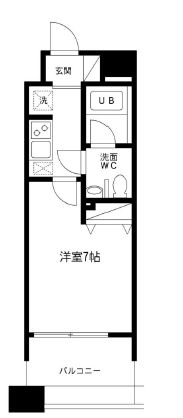 レジディア島津山　409号室　間取り