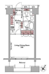 パークアクシス白金台　803号室　間取り