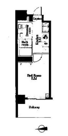 プライムメゾン早稲田　1304号室　間取り