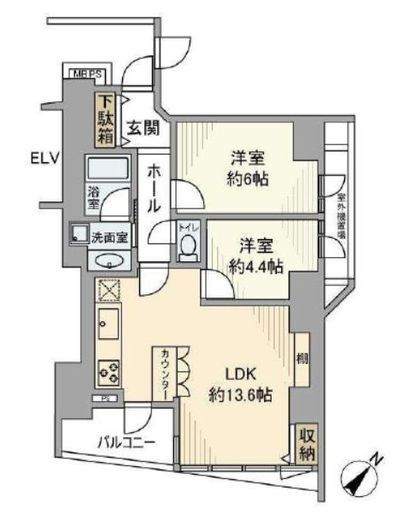 サンウッド中目黒フラッツ　603号室　間取り