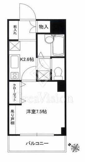 ヴィンテージ中目黒　2F1号室　間取り
