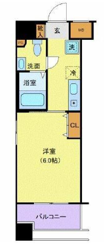 メビウス新宿御苑　1104号室　間取り