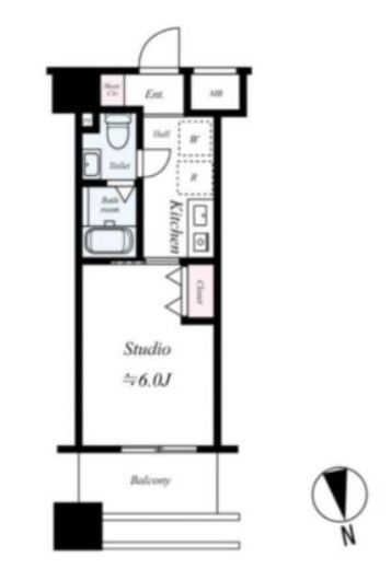 メビウス新宿御苑　1002号室　間取り