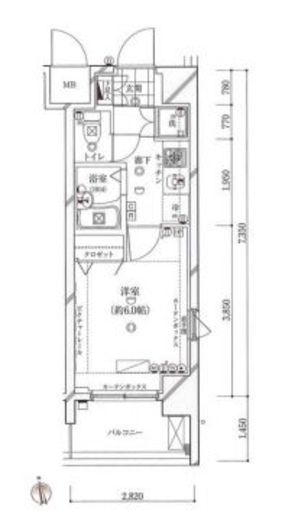 ガリシア早稲田　803号室　間取り