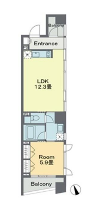 ベルファース戸越スタティオ　501号室　間取り