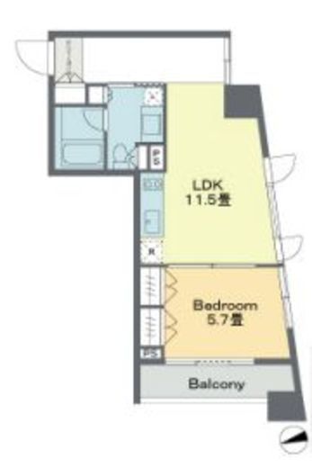 ベルファース戸越スタティオ　1102号室　間取り