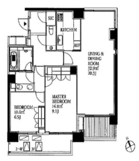 フォレセーヌ霊南坂レジデンス　204号室　間取り
