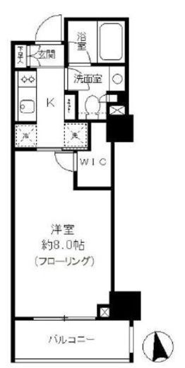 パークリュクス白金mono グレージュ　2F3号室　間取り