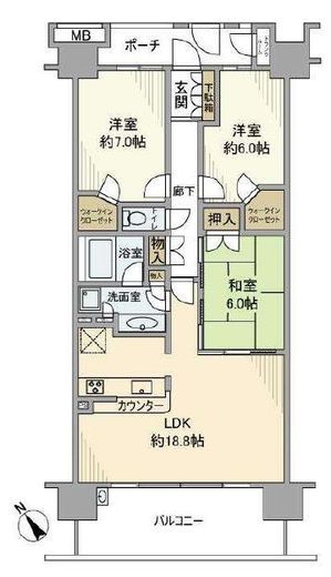 ニュートンプレイス　1342号室　間取り