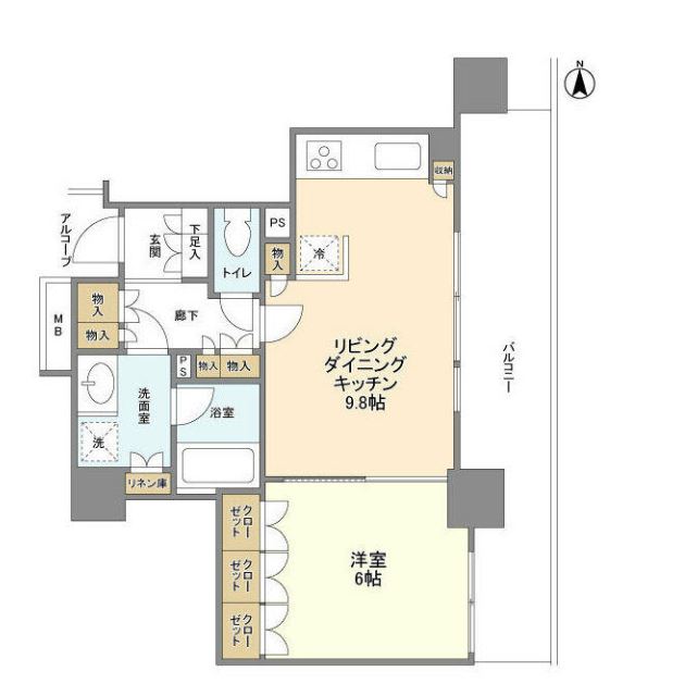 パークタワー秋葉原　1105号室　間取り