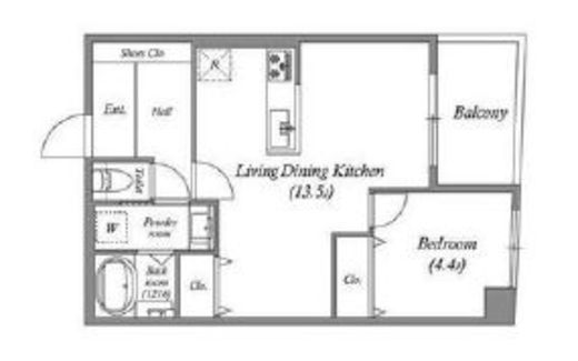 ルネパルティーレ汐留　605号室　間取り