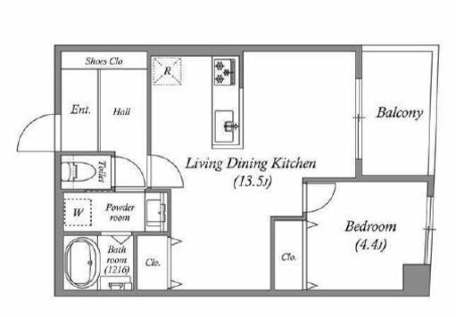 ルネパルティーレ汐留　705号室　間取り