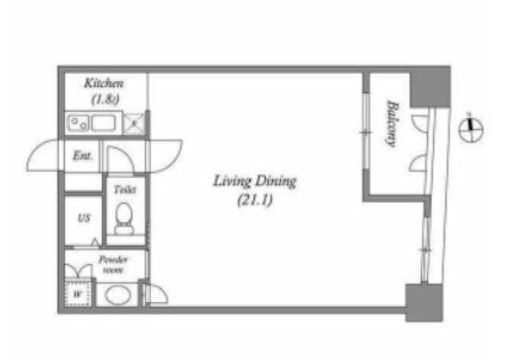ルネパルティーレ汐留　705号室　間取り