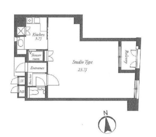 ルネパルティーレ汐留　706号室　間取り