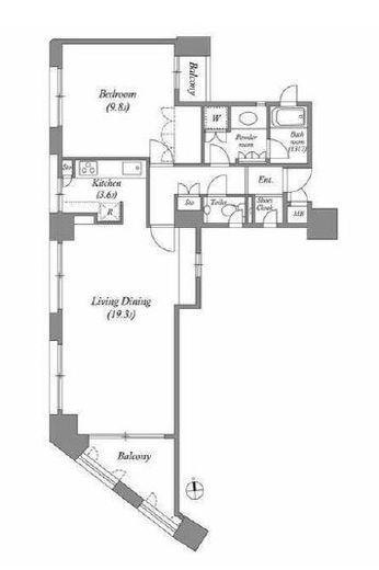 ルネパルティーレ汐留　901号室　間取り