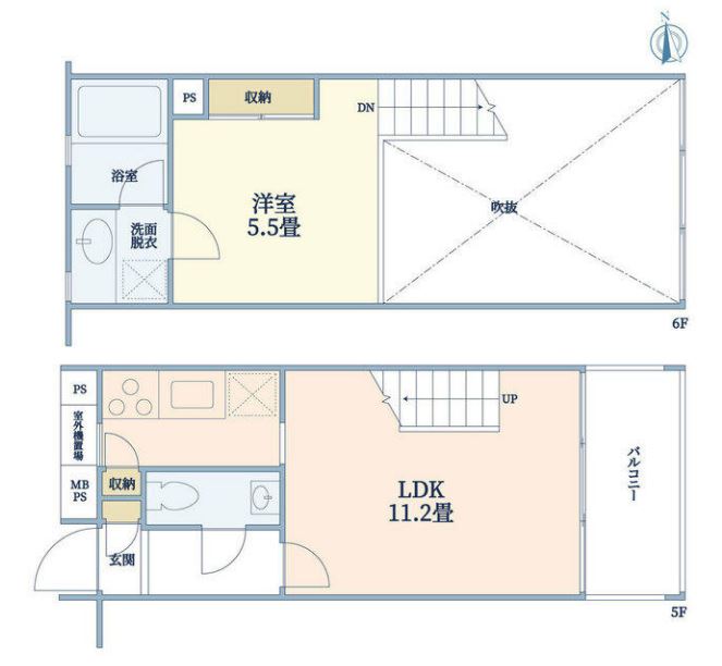 ウェルスクエア碑文谷　5F号室　間取り