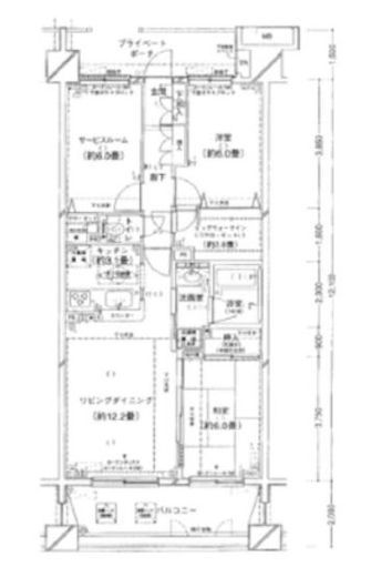 クレストフォルム東京ビューフォート　9F1号室　間取り