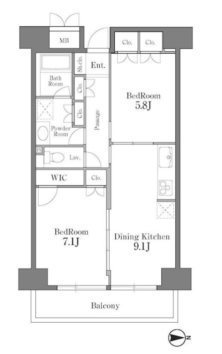 レジディア芝浦　1004号室　間取り