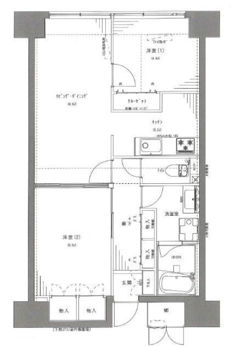 レジディア芝浦　1204号室　間取り