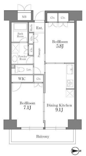 レジディア芝浦　1004号室　間取り