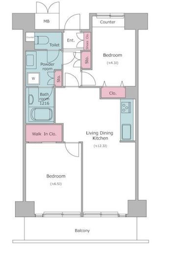 レジディア芝浦　506号室　間取り
