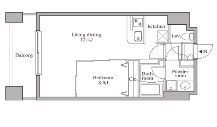 レジディア芝大門Ⅱ　403号室　間取り