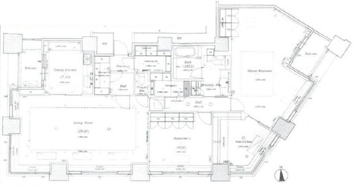 高輪ザ・レジデンス　4108号室　間取り
