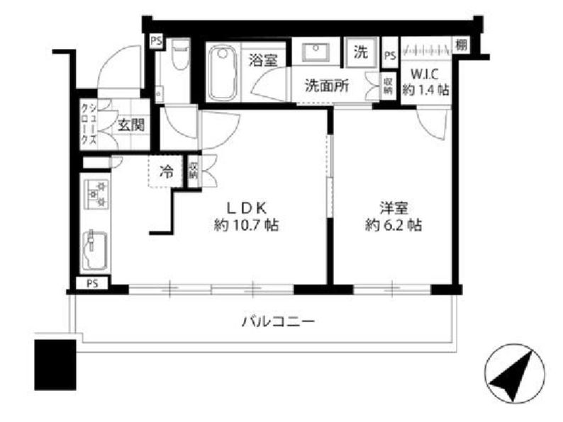 パークホームズ目黒ザレジデンス　6F号室　間取り