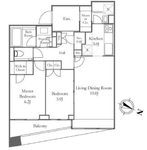 パークホームズ目黒ザレジデンス　1010号室　間取り