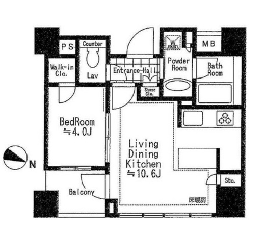 ディアクオーレ乃木坂　503号室　間取り