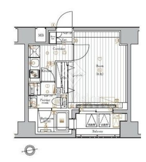 マスターマインド十番　102号室　間取り