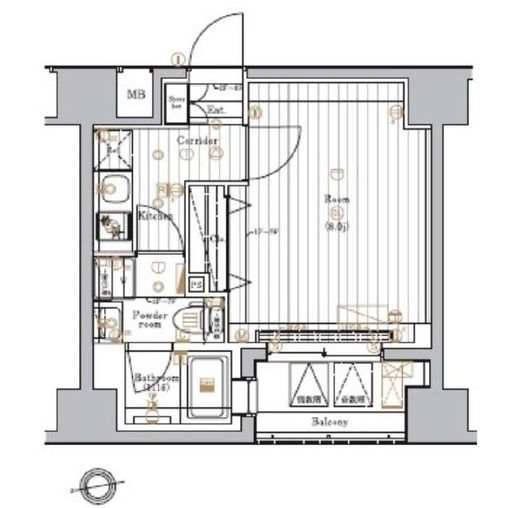 マスターマインド十番　102号室　間取り