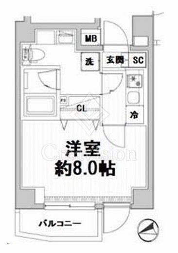 マスターマインド十番　306号室　間取り