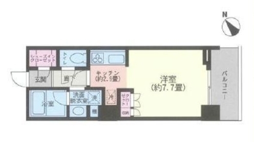 中目黒アリーナ　12F1号室　間取り